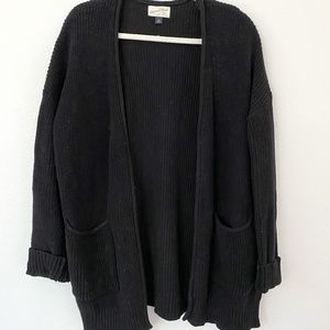 Women's Universal Thread Open-Front Black Knit Sweater Cardigan M